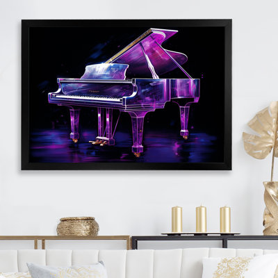 «Purple Piano Neon Nocturne III», reproduction sur toile