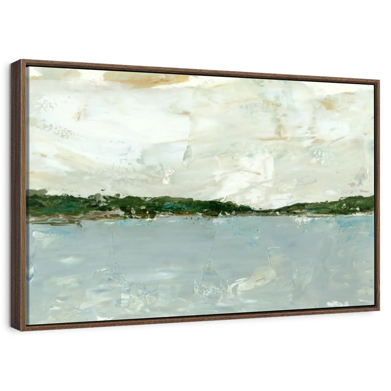 Vue panoramique I, 13 po x 9 po, Cadre flottant noyer