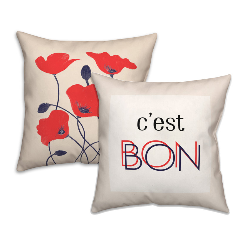 Housse de coussin Red Poppies - ensemble de 2