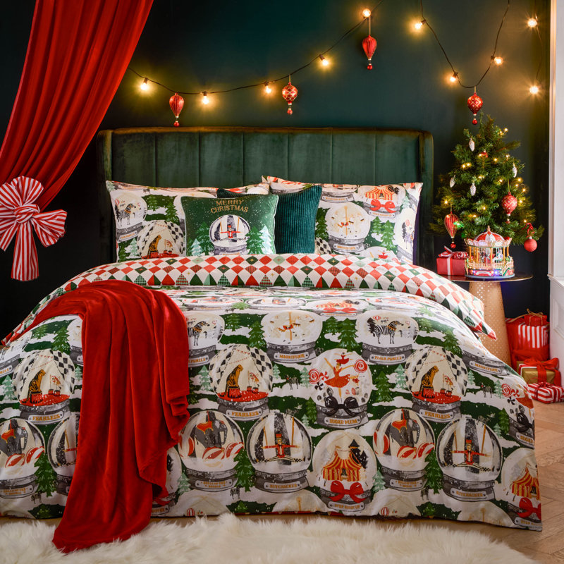 Cotton Blend Abstract Duvet Cover Set with Pillowcases, Full / Double Duvet Cover + 2 Standard Pillowcases