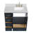 37'' Single Bathroom Vanity with Carrara Marble Top-93359291