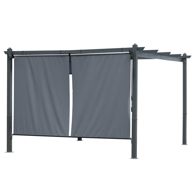 Cordless Pergola Roller Shade 2 Pack, Grey