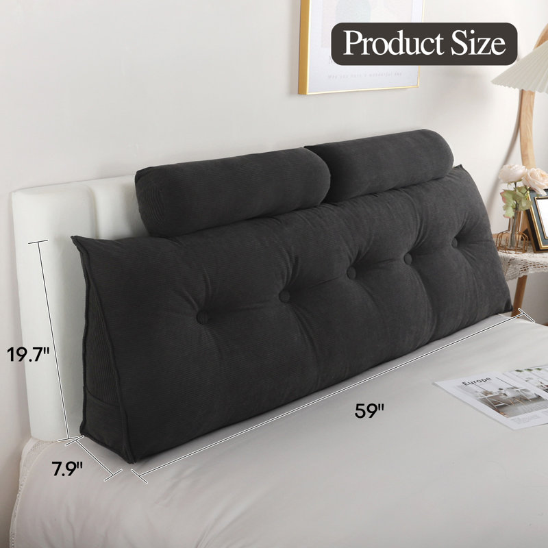 Coussin Relvet, H 19,7 po x l 59 po, Noir