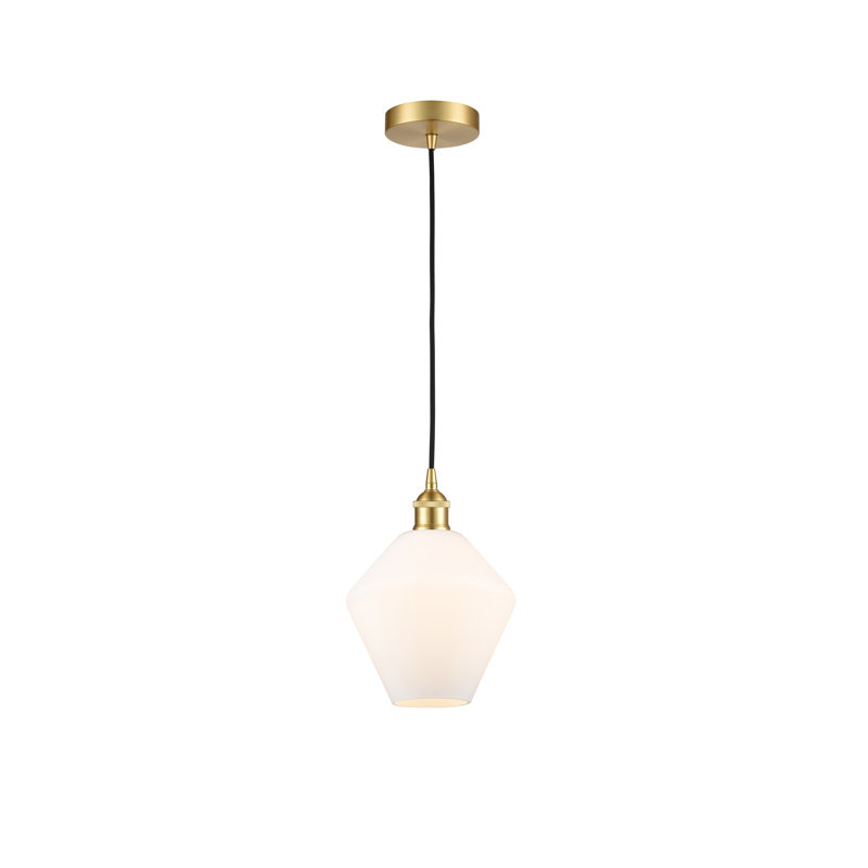Gabbie 1 - Light Single Drop Pendant Pendant, Cased Matte White, Satin Gold