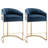 Sistrunk Velvet Tufted Bar Stool with Metal Frame-806492617