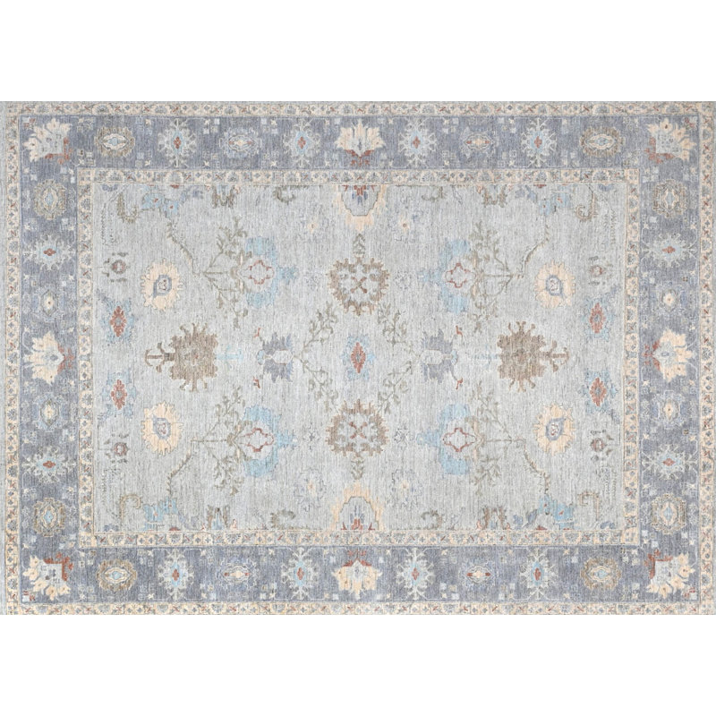 Oushak Collection, Transitional One-of-a-Kind Rectangle 8'11" X 12'1" Hand Knotted Area Rug