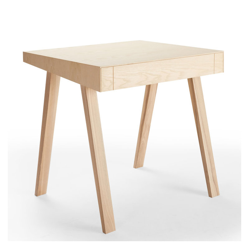 Avice Solid Wood Writing Desk, European Ash, 70cm H x 80cm W x 76cm D