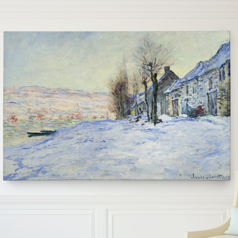 « soleil et neige » par claude monet print, H 18 po x l 27 po x P 1,5 po, Toile tendue