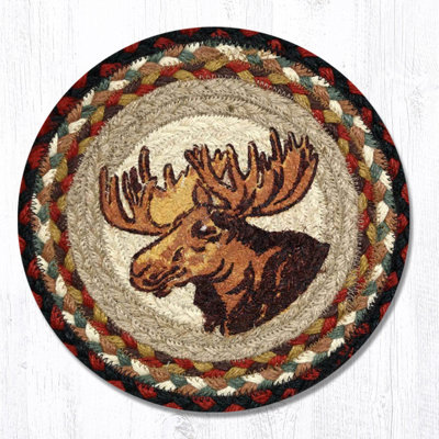  Lodge Cabin Moose Portrait Printed Trivet – Eco-Friendly 10" Round