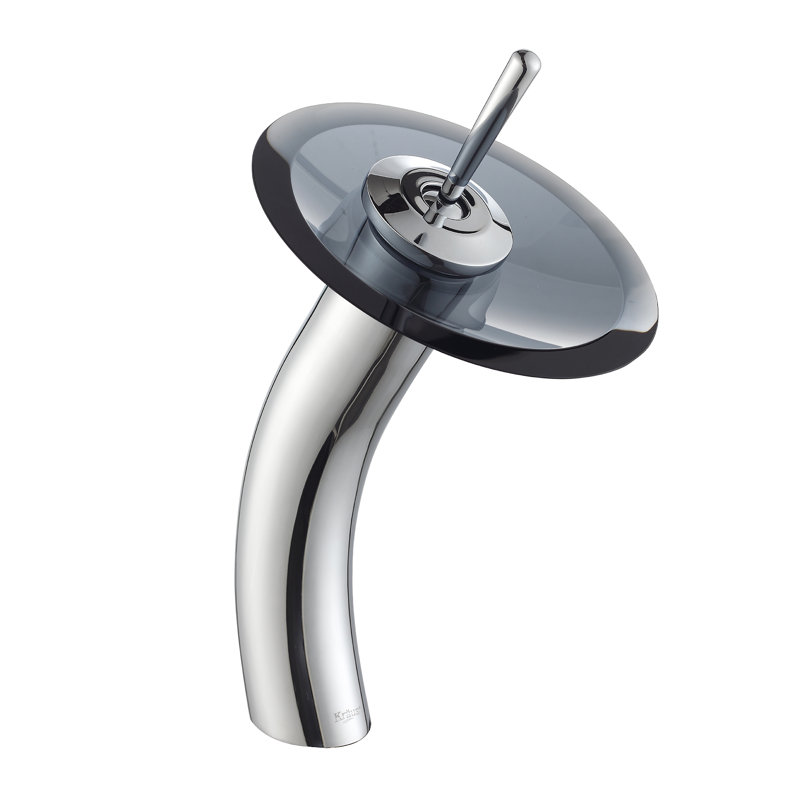 Vessel Mixer Single Hole Bathroom Faucet, Frosted Black, Without Pop Up Drain, Chrome