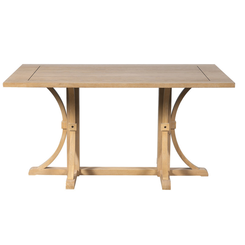Table de salle à manger 60 "en bois massif, table de salle à manger rectangulaire pour 4 à 6 personnes, Natural