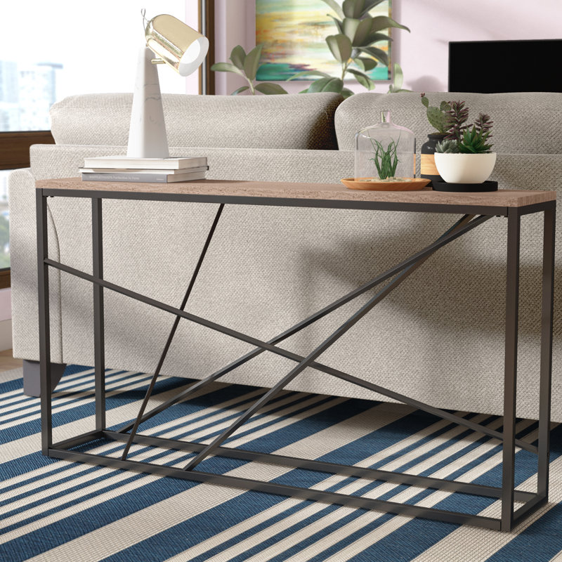 52'' Console Table, Gray/Tan