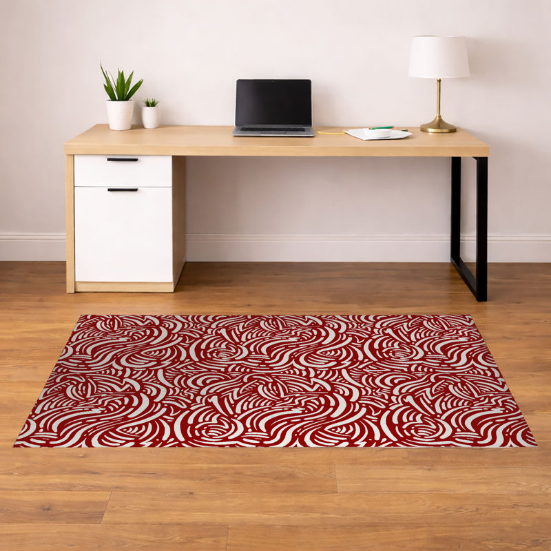 Tapis de bureau Cozy Swirl, L 36 po x P 24 po, Rouge canneberge