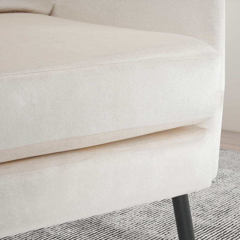 Fauteuil à oreilles l 28,98 po, Polyester beige
