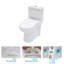 Toilette monobloc en céramique, adaptée aux salles de bain, d'une hauteur de culture de 12 pouces, 1,22 / 1,6 gallons par chasse, double chasse, siège de toilette à fermeture lente, blanc