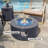  28-Inch Round Iron Gas Fire Pit Table,Includes Tank Cover and Wind Guard-196349952
