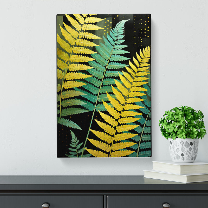 Fern Leaf Constructivism No.3 - Wrapped Canvas, 50cm H x 35cm W x 3cm D