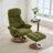 069-Ergonomic Recliner Chair With Ottoman, Modern 360° Swivel Lounge Chair With Footstool, Chenille Fabric, 5 Point Vibration Massage, Seat Heating & 140° Adjustable Backrest For Home Or Office, Green-430984605