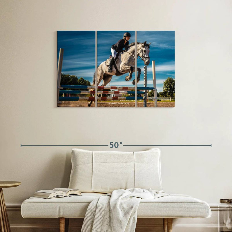 Sireci Equestrian In Action, 24" H x 38" W
