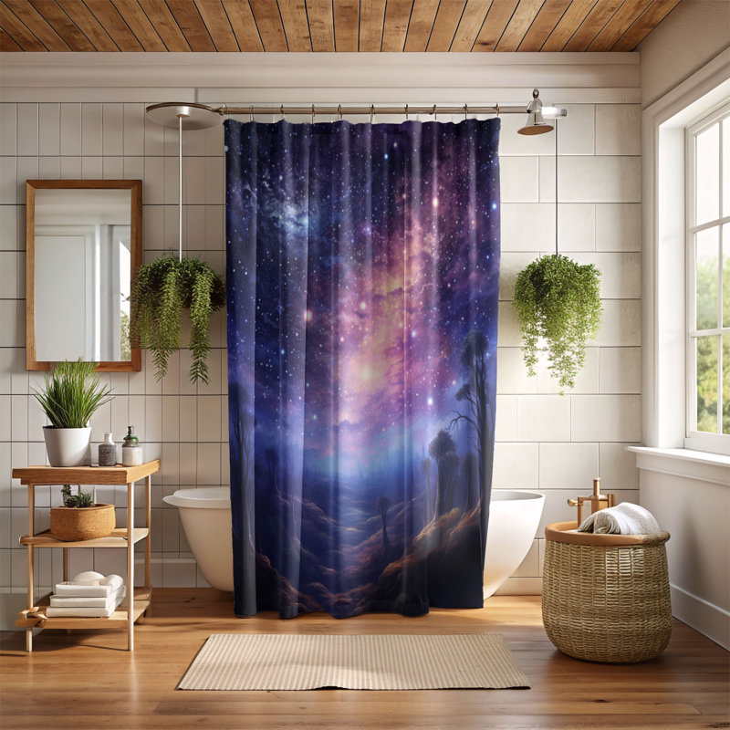 Rideau de douche 1 pièce Sky's Glow, H 74 po x l 71 po