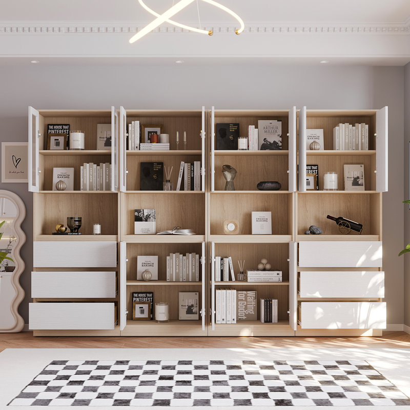 71" H X 94.5" W Kitchen Pantry With 2 Doors and 3 Open Shelf, 4 PCS