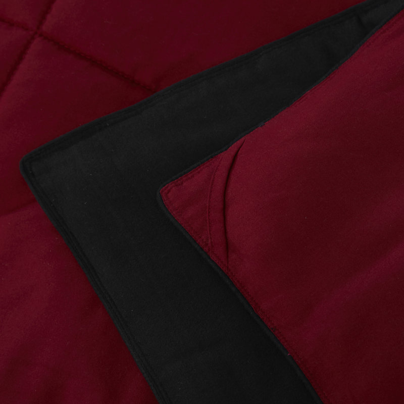 Black Reversible Microfiber Full/Queen Duvet Set