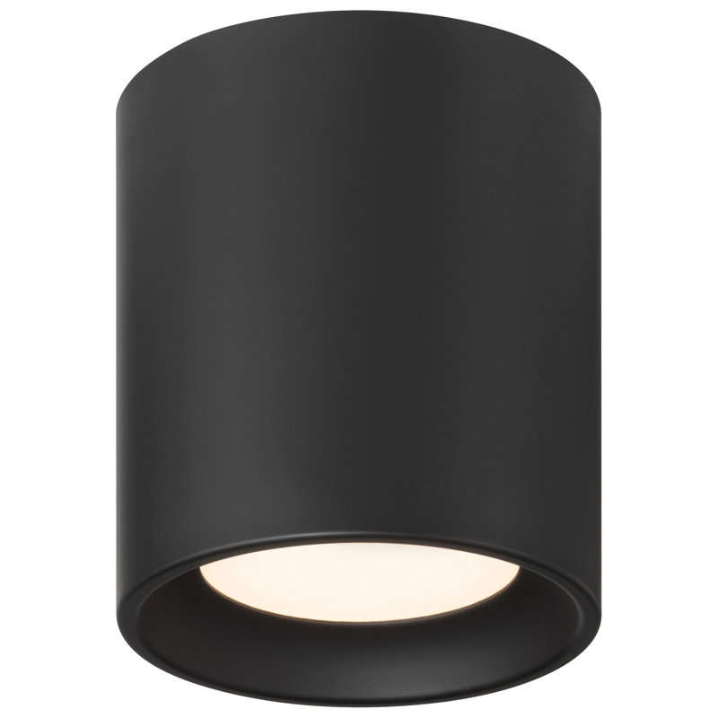Bongo 5CCT LED Flush Mount - 6"H - Black Finish, Black