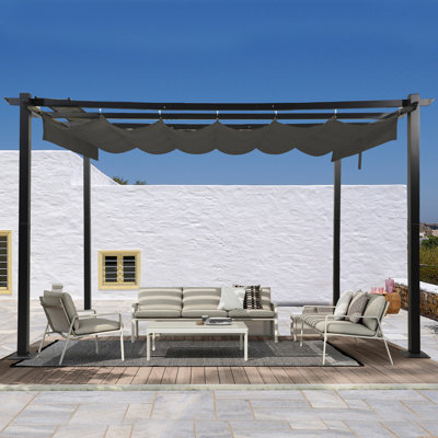Pergola en aluminium avec auvent, Pergola rétractable d'extérieur avec auvent de soleil
