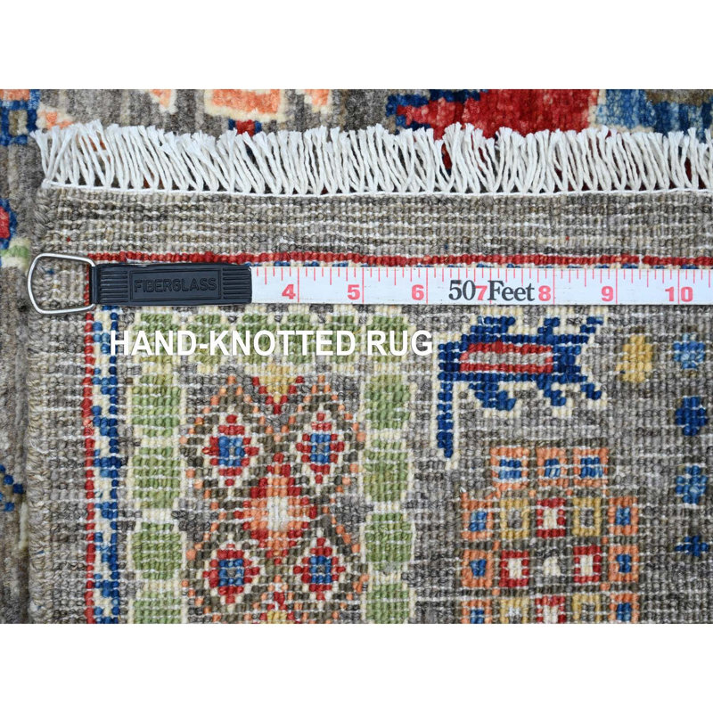 3'1"x5'3" Grey Peshawar Ziegler Mahal Design Pure Wool Hand Knotted Rug 9804A85F5F014A3B8F30FA4B51DDC546