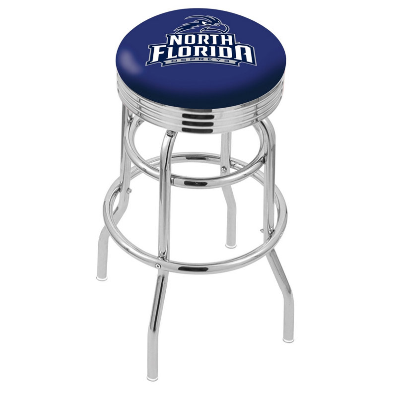 Tabouret de bar Logo Series, Tabouret de bar d'une hauteur de siège de 30 po, Double anneau chromé