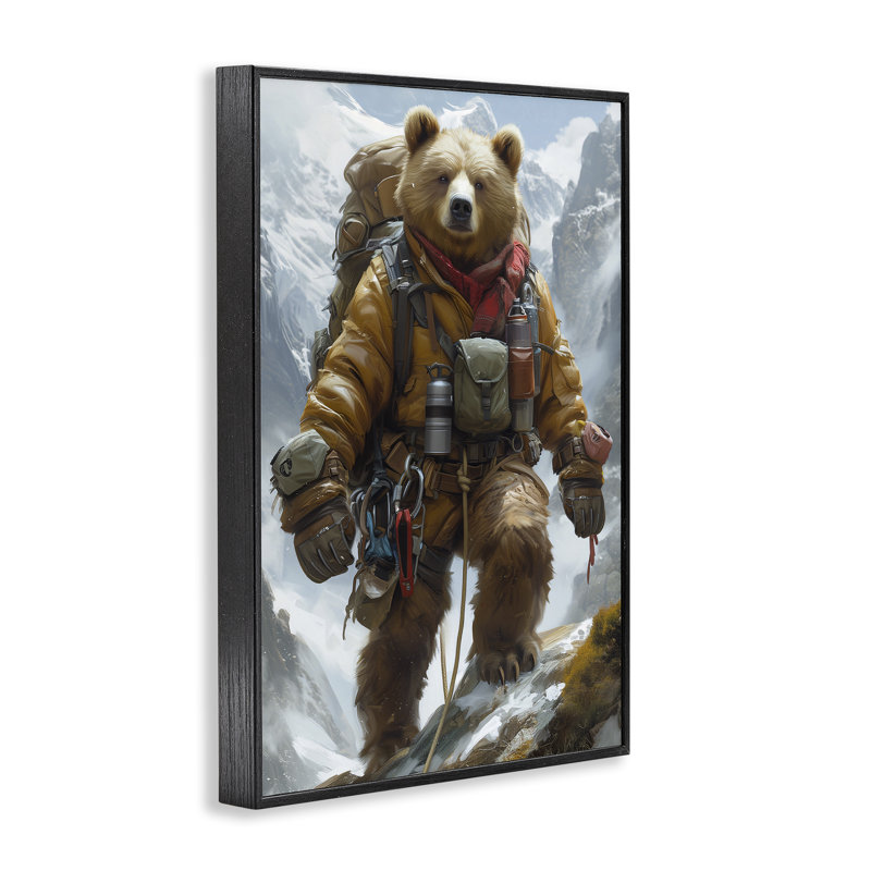 Art de la giclée de montagne randonnée par Ray Heere, H 30 po x l 20 po, Giclée encadrée noir minuit