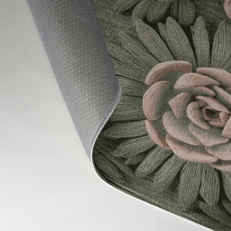 Tapis d'intérieur et d'extérieur brun Botanical, Rectangle 5 pi x 7 pi