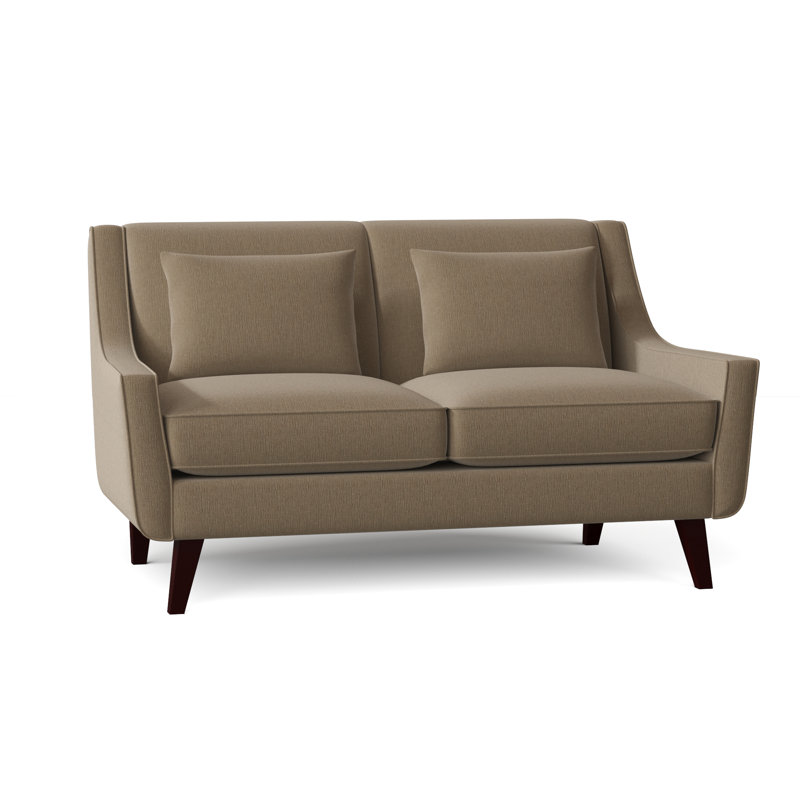 Causeuse à accoudoirs évasés de 61 po avec coussins réversibles Gros, Chenille en chrome Heavenly