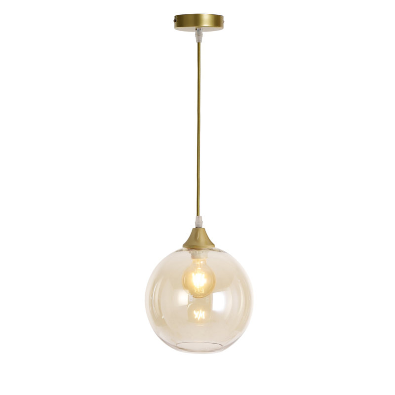 Aeva-Louise 1 - Light Globe Pendant, Amber, Gold