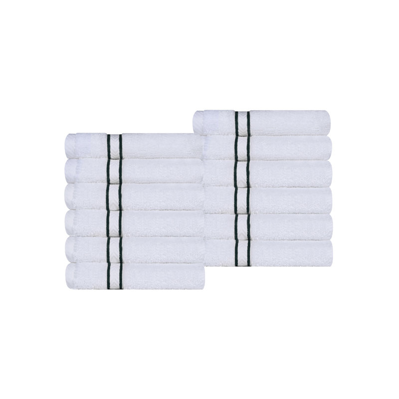 Hotel Turkish Cotton 12-Piece Face Towel Set, Ultra-Plush & Luxury Weight, Teal