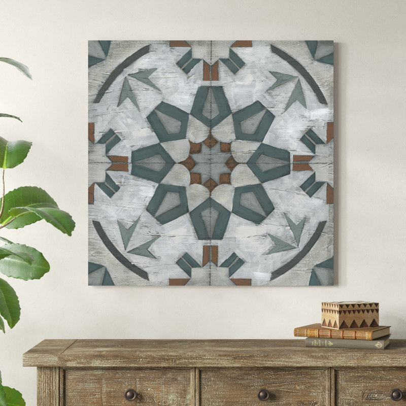 " Verdigris Tile I " by June Erica Vess Painting Print, 36" H x 36" W