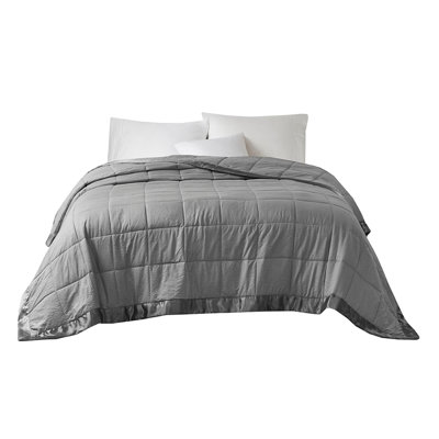 Oversized Down Alternative Blanket with Satin Trim