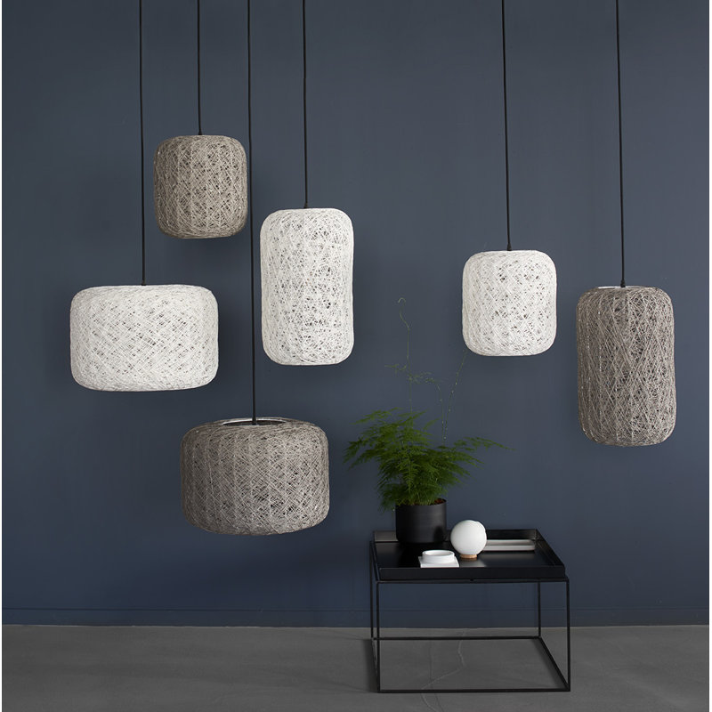 Spin 1 - Light Drum Pendant, Grey, 30cm H x 45cm W x 45cm D