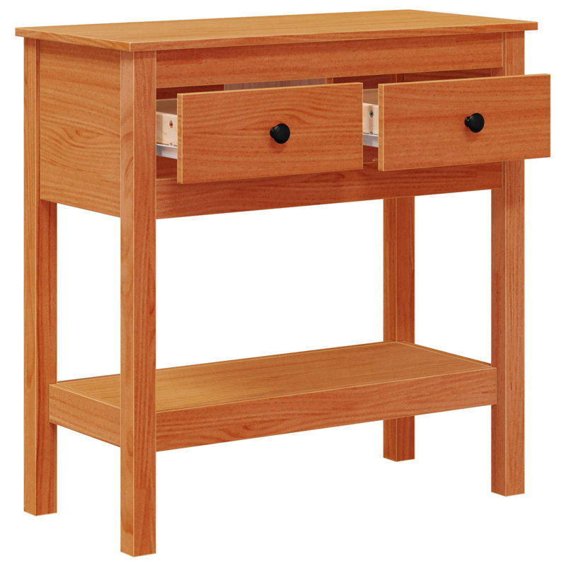 Solid Wood Top Console Table, 75cm H x 75cm W x 35cm D