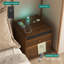 Table de chevet Smart Wood avec station de charge, veilleuse à DEL et armoire de rangement pour chambre à coucher