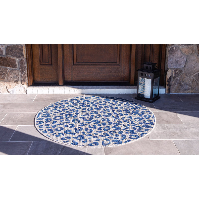Outdoor Joyous Area Rug Shore Color, Round 4'