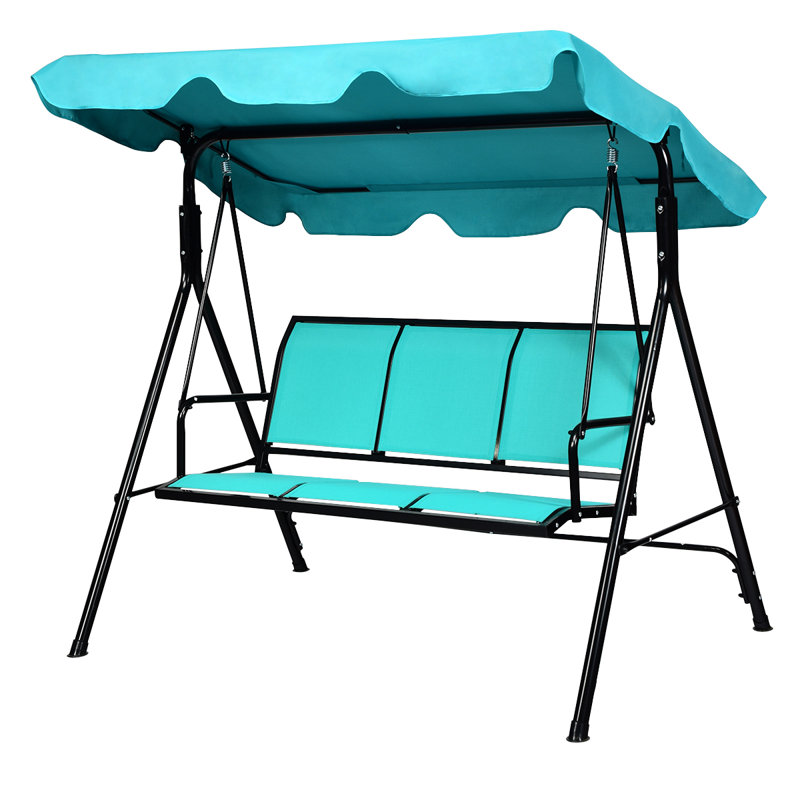 Newell 3 Person Porch Swing, Turquoise