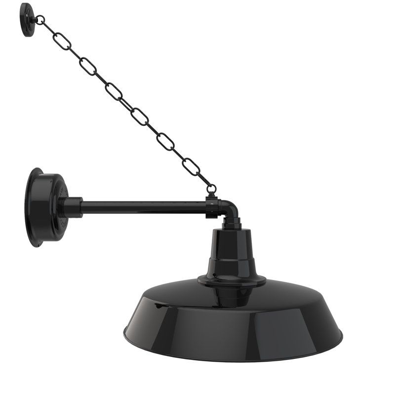 Luminaire de grange d'extérieur à DEL Haleigh, 10.5" H x 8" L x 14" D, Noir