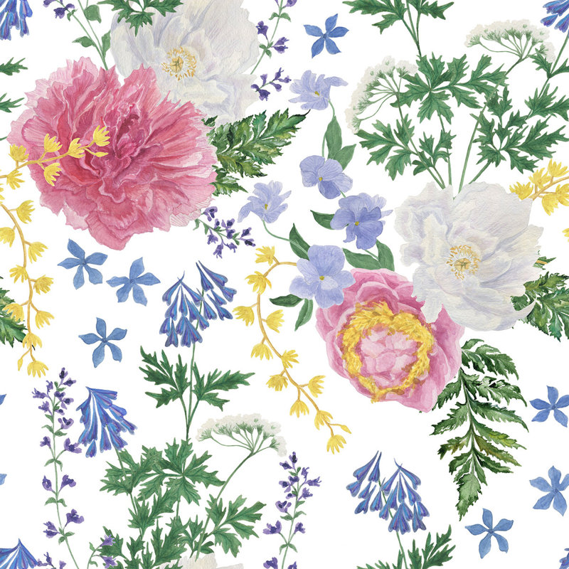 Floral Tile, 2.08' W x 10.42' L