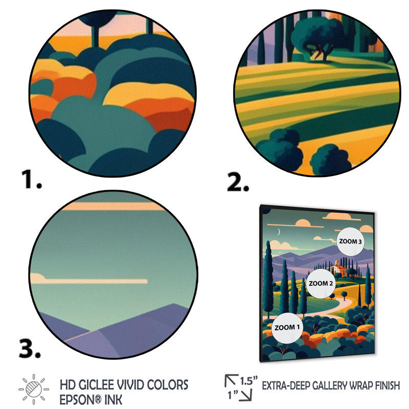 «Graphic Trees to Wineyard», reproduction sur toile, Impression noire sur toile encadrée, H 20 po x l 12 po x P 1 po