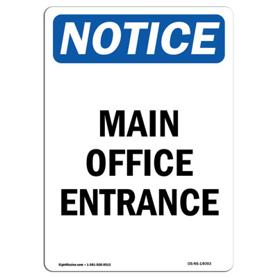 Main Office Entrance Sign