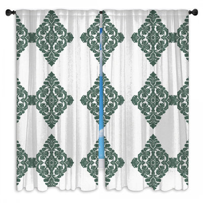 Rideaux de fenêtre à motif floral damassés damas et obscurcissant - 2 panneaux