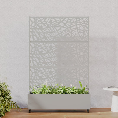 Lit de jardin surélevé en métal avec treillis et panneau de jardin H 72 po x l 47 po x P 16 po