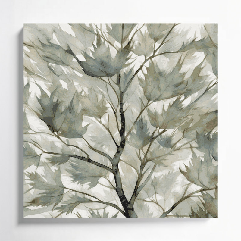 "Watercolor Botanical 94", art mural sur toile brune, 16" H x 16" W