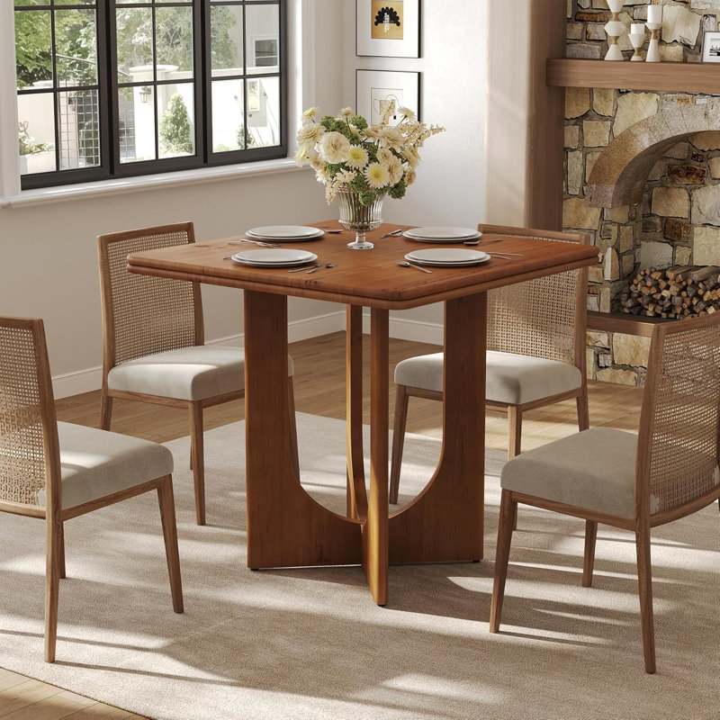 Dining Table with Wood Base